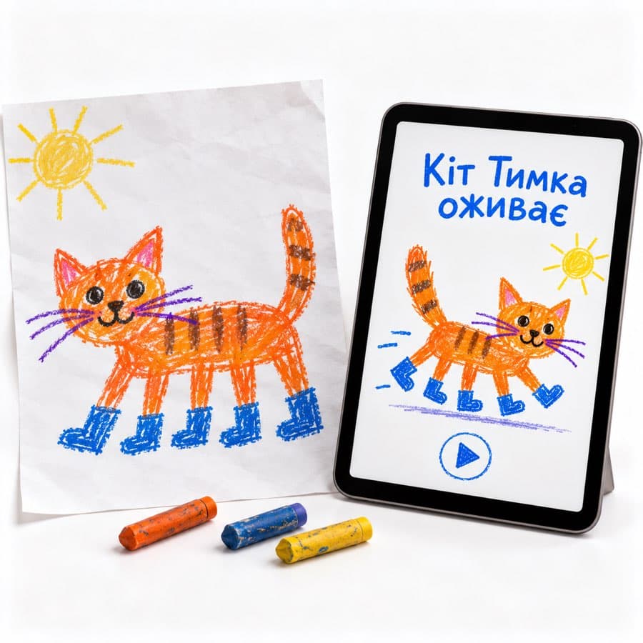 Оживлений дитячий малюнок