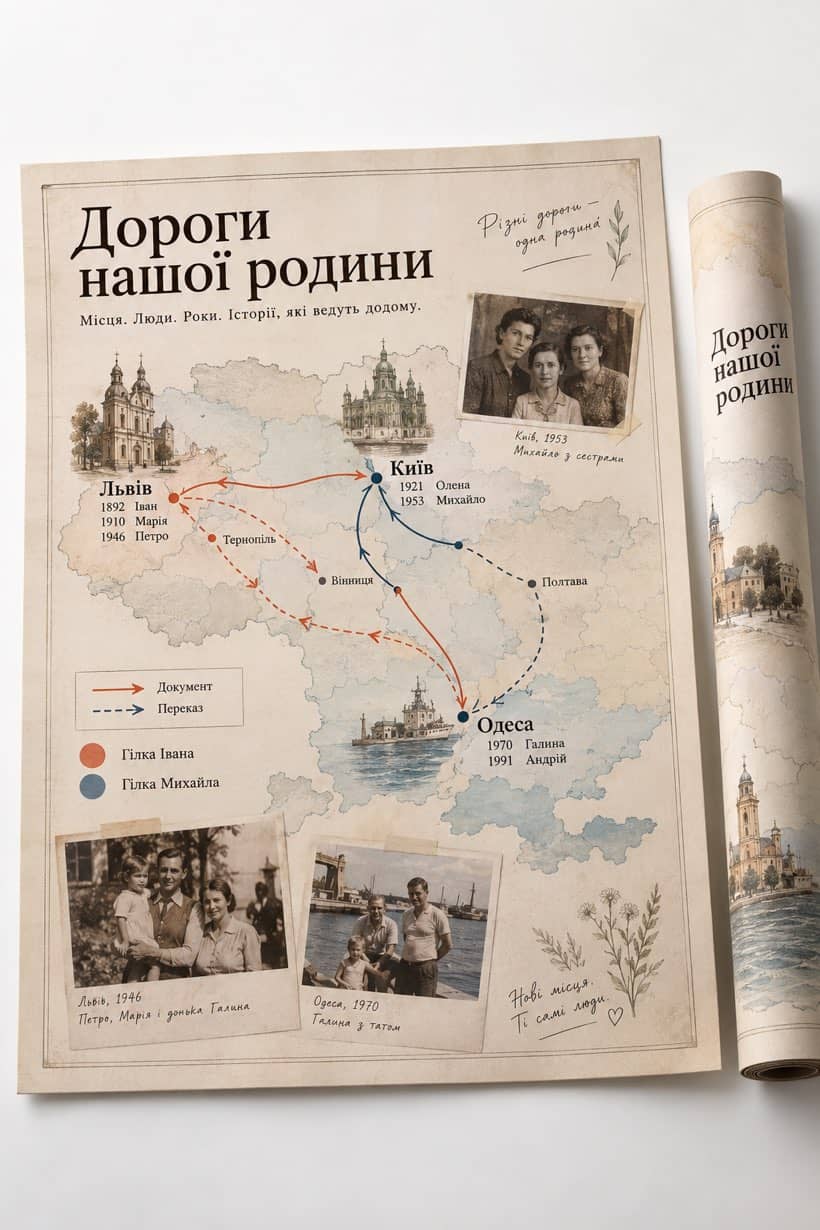 Карта сімейних переміщень — приклад персоналізації